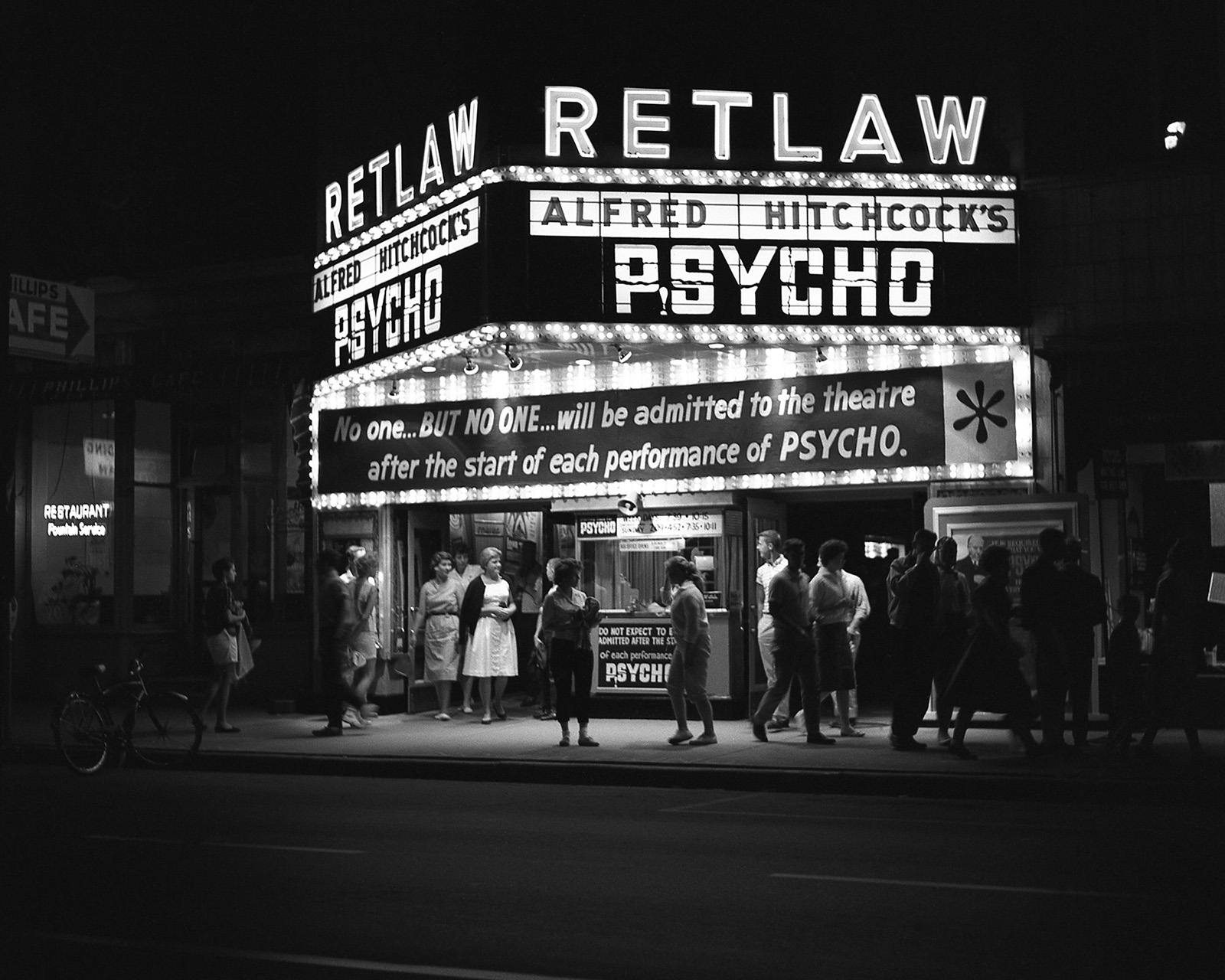Retlaw Theatre shows Psycho in 1960
